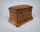 19th Century Walnut Waisted Twin Compartment Tea Caddy. - Harrington Antiques