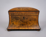 19th Century Walnut Waisted Twin Compartment Tea Caddy. - Harrington Antiques