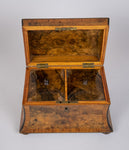 19th Century Walnut Waisted Twin Compartment Tea Caddy. - Harrington Antiques