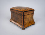 19th Century Walnut Waisted Twin Compartment Tea Caddy. - Harrington Antiques