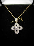 9 Carat Gold and Diamond Celtic Knot Necklace by Gallery Abbeycrest, Sheffield. - Harrington Antiques