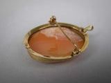 Vintage 18 Carat Gold Finely Carved Cameo Brooch / Pendant.