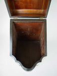 George III Mahogany & Satinwood Inlaid Serpentine Knife / Cutlery Box