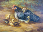 A. Muller (German School), 19th Century Chickens In Farmyard Scene - Oil On Board. - Harrington Antiques