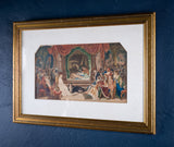 After Daniel Maclise (Irish 1806-1870) 'The Play Scene From Hamlet'. Watercolour. Dated 1858. - Harrington Antiques