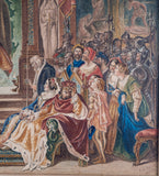 After Daniel Maclise (Irish 1806-1870) 'The Play Scene From Hamlet'. Watercolour. Dated 1858. - Harrington Antiques