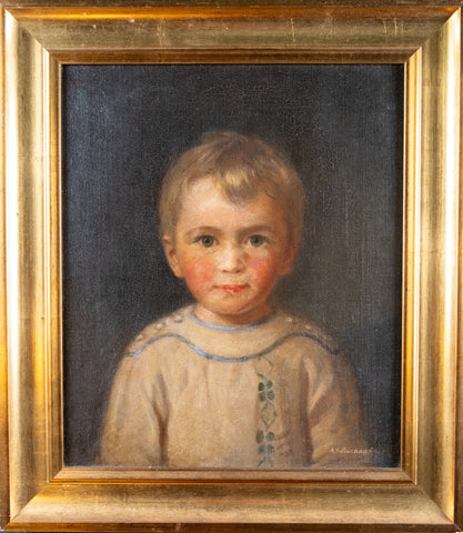 Alexander Strahan Buchanan (1870-1956) - Portrait Of Alexander Norman Buchanan, Aged 3. - Harrington Antiques