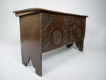 Antique 17th Century Carved Oak Six Plank Coffer / Chest. - Harrington Antiques