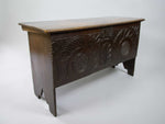 Antique 17th Century Carved Oak Six Plank Coffer / Chest. - Harrington Antiques