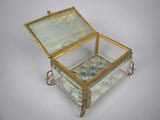 Antique French Brass & Bevelled Glass Casket. Exposition Universelle, Paris, 1878. - Harrington Antiques