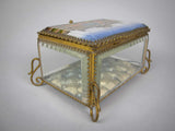 Antique French Brass & Bevelled Glass Casket. Exposition Universelle, Paris, 1878. - Harrington Antiques