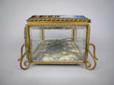 Antique French Brass & Bevelled Glass Casket. Exposition Universelle, Paris, 1878. - Harrington Antiques