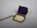 Antique Victorian 9 Carat Gold Double Sided Locket and Chain Necklace - Harrington Antiques