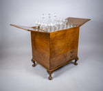 Art Deco Walnut Pop-Up / Surprise Bar With Original Crystal Glassware. - Harrington Antiques