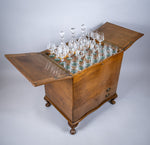 Art Deco Walnut Pop-Up / Surprise Bar With Original Crystal Glassware. - Harrington Antiques