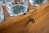 Art Deco Walnut Pop-Up / Surprise Bar With Original Crystal Glassware. - Harrington Antiques