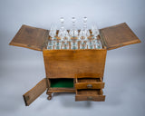 Art Deco Walnut Pop-Up / Surprise Bar With Original Crystal Glassware. - Harrington Antiques