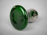 Art Nouveau Emerald Glass Scent Bottle With Silver Overlay, c.1900-1910. - Harrington Antiques