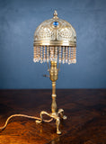 Art Nouveau Jewelled Brass Pullman's Carriage Lamp - Harrington Antiques