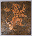 Arts & Crafts Copper Lion & Unicorn Plaques / Panels, c.1910. - Harrington Antiques