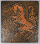 Arts & Crafts Copper Lion & Unicorn Plaques / Panels, c.1910. - Harrington Antiques