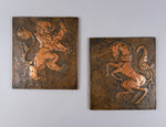 Arts & Crafts Copper Lion & Unicorn Plaques / Panels, c.1910. - Harrington Antiques