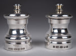 Asprey Silver Capstan Salt Mill and Pepper Mill by Hersey & Son. - Harrington Antiques