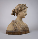 Auguste Henri Carli (1868-1930) Renaissance Clay Bust Of A Female, c.1920. - Harrington Antiques