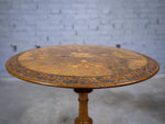 Burr Walnut Marquetry 'George & Dragon' Wine Table, c.1870. - Harrington Antiques