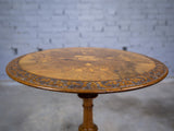 Burr Walnut Marquetry 'George & Dragon' Wine Table, c.1870. - Harrington Antiques