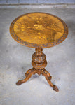 Burr Walnut Marquetry 'George & Dragon' Wine Table, c.1870. - Harrington Antiques