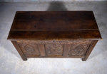 Charles II 17th Century Carved Three Panel Oak Coffer / Chest, c.1680 - Harrington Antiques