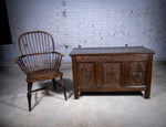 Charles II 17th Century Carved Three Panel Oak Coffer / Chest, c.1680 - Harrington Antiques