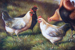 Circle of Edgar Hunt (1875-1953) - Chickens In Farmyard. Oil On Board. - Harrington Antiques