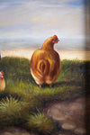 Circle of Edgar Hunt (1875-1953) - Chickens In Farmyard. Oil On Board. - Harrington Antiques