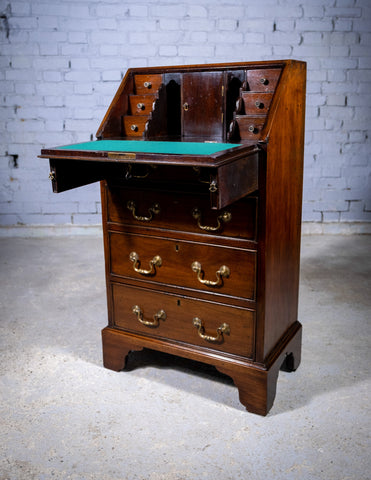 Diminutive George III Mahogany Bureau - Harrington Antiques