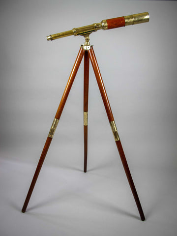 Dolland of London 'Day Or Night' Brass & Mahogany Telescope With Tripod, c.1850. - Harrington Antiques