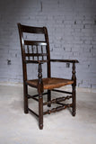 Early 19th Century North Country Elm & Oak Spindle Back Country Chair - Harrington Antiques