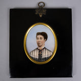 Early 19th Century Pair Of Miniature Portraits (Gentleman & Lady), c.1810 - Harrington Antiques