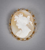 Early 20th Century 15 Carat Cameo Brooch, c.1930s. - Harrington Antiques