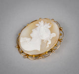 Early 20th Century 15 Carat Cameo Brooch, c.1930s. - Harrington Antiques