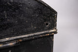 Early 20th Century Black Metal Dome Top Trunk With Handles, c.1900 - Harrington Antiques