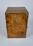 Early 20th Century Campaign Style Burr Walnut & Mahogany Folding Vanity Box - Harrington Antiques