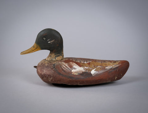 Early 20th Century Carved Painted Decoy Mallard Duck - Harrington Antiques