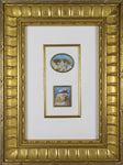 Early 20th Century Framed Pair Of Miniatures Depicting Three Children In Edwardian Dress. - Harrington Antiques