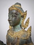 Early 20th Century Gilt Bronze Kneeling Asian Deity. - Harrington Antiques