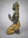 Early 20th Century Gilt Bronze Kneeling Asian Deity. - Harrington Antiques