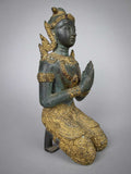 Early 20th Century Gilt Bronze Kneeling Asian Deity. - Harrington Antiques