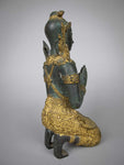 Early 20th Century Gilt Bronze Kneeling Asian Deity. - Harrington Antiques