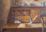 Early 20th Century Interior Scene, signed 'G. Macdonald'. Oil on Canvas. - Harrington Antiques